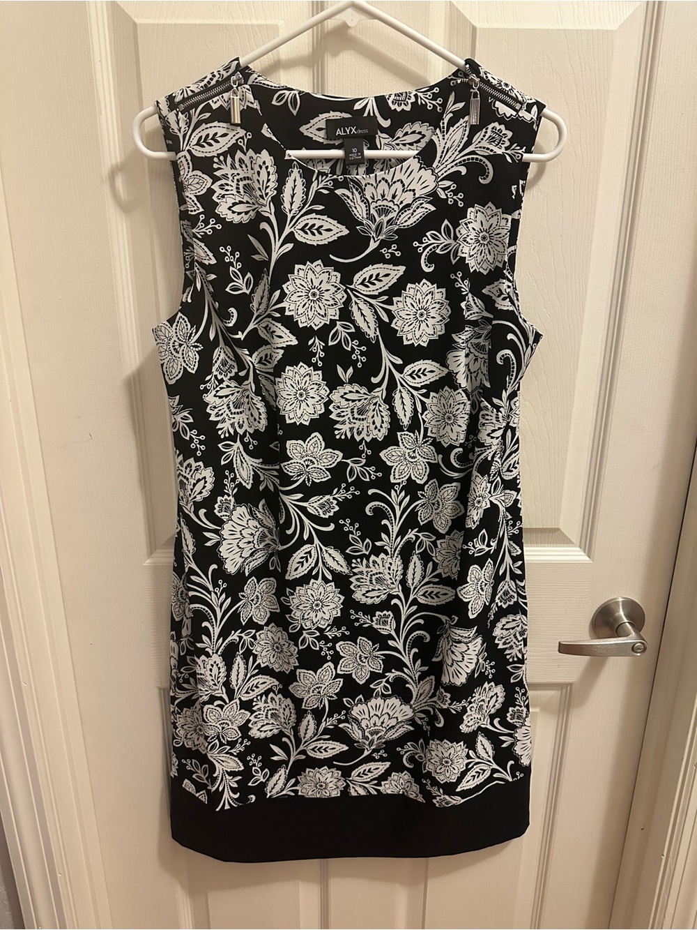 ALYX Black and White Floral Sleeveless Mini Dress